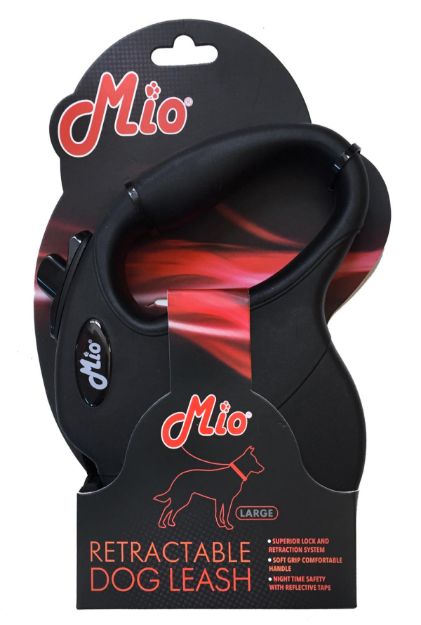 Mio Otomatik Köpek Gezdirme Tasması 5 Metre / 50 Kg L Siyah resmi