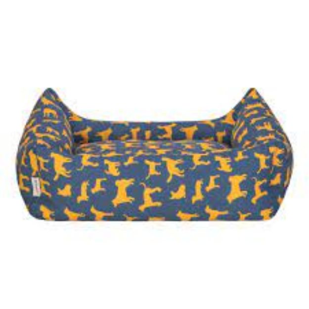 Pet Comfort Uniform Kiss Kedi Kopek Yatak Sarı Lacivert S 50x40cm 7641 resmi