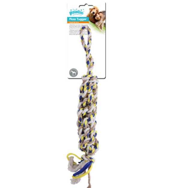 Pawise Floss Tugger Tutma Saplı İp Çubuk Köpek Oyuncağı 43 cm resmi