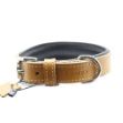 Zampa Yumuşak Dokulu Gerçek Deri Tribeca Köpek Boyun Tasması 3x54 cm Taba resmi