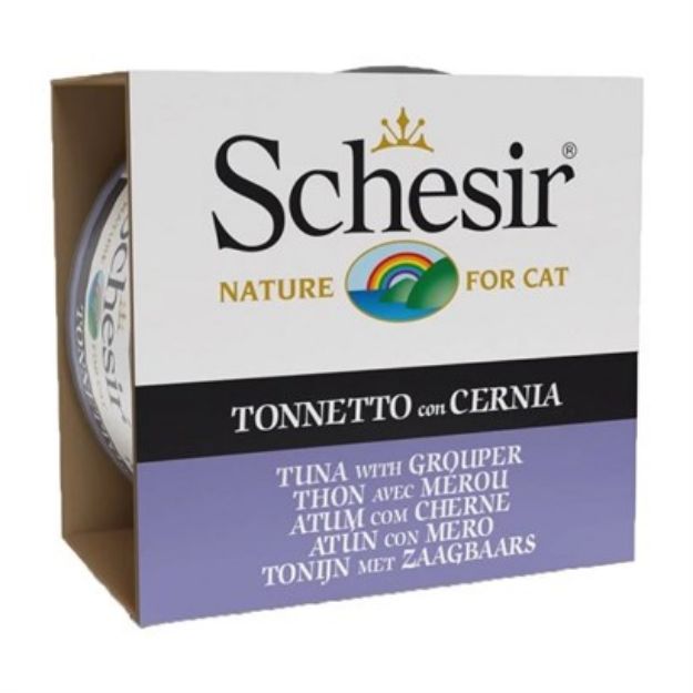 Picture of Schesir Ton ve Orfoz Balıklı Jöleli Kedi Konservesi 85 Gr