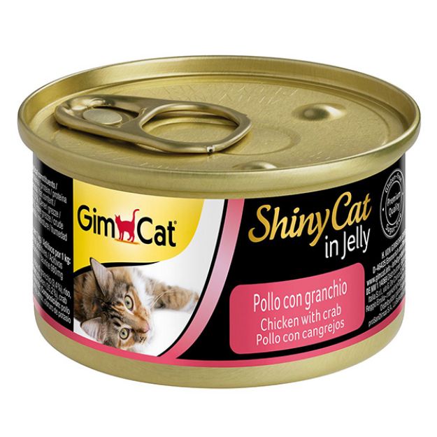 Picture of Gimcat ShinyCat Jel İçinde Tavuk ve Yengeçli Kedi Konservesi 70 gr