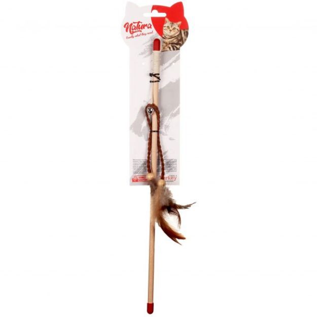 Picture of Natura Deri Saçaklı Kedi Olta Oyuncak 40 cm