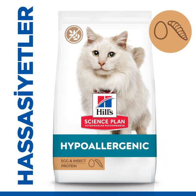 Picture of Hill's Hypo-Allergenic Yumurta ve Böcek Proteinli Yetişkin KediMaması 1,5Kg