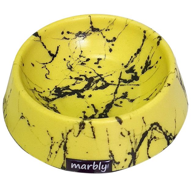 Picture of Marbly Yellow Black 080z mama ve su kabı