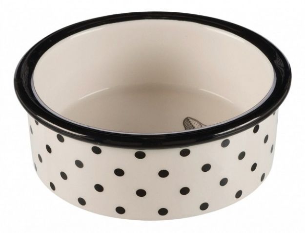 Picture of Trixie Kedi Seramik Mama-Su Kabı  Beyaz/Siyah 0,3 Lt 12 CM 