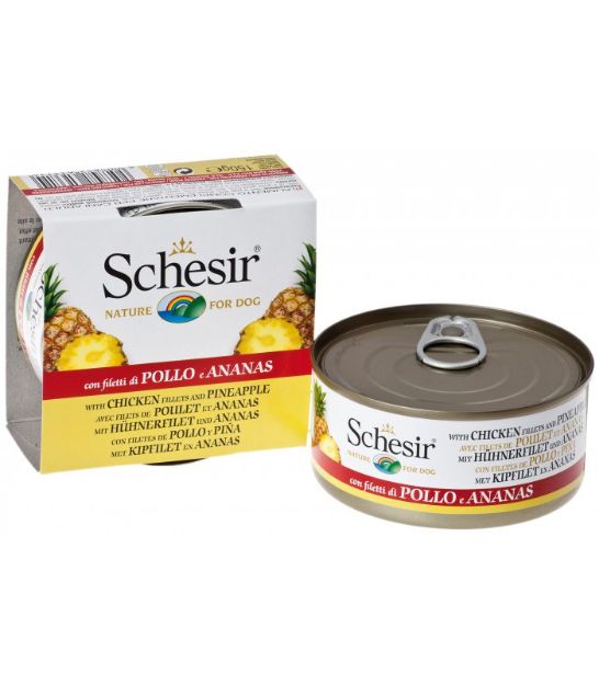 Picture of Schesir Fruit Tavuk ve Ananas Yetişkin Köpek Konservesi 150 Gr