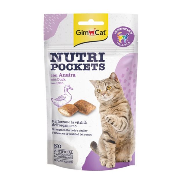 Picture of GimCat Nutripockets Ördekli & Multivitaminli Kedi Ödülü 60Gr