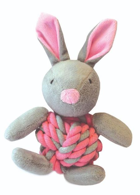 Happy Pet Little Rascals Knottie Bunny Pink Köpek Oyuncağı - 37738 resmi