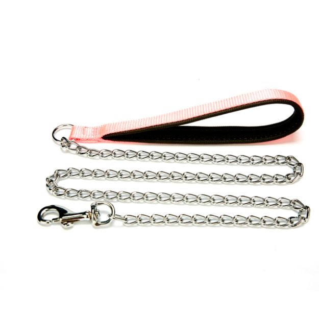 Picture of Doggie Comfort Dokuma Saplı Zincirli Köpek Gezdirme Pembe DZGT-25