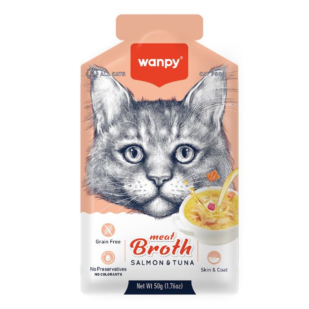 Picture of Wanpy Kediler için Somon & Ton Balığı Eti Çorbası 50 G
