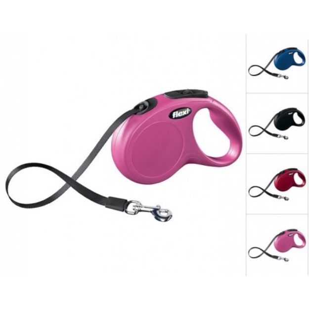 Picture of Flexi New Classic Kordon Small Otomatik Gezdirme 5 Mtr Pembe