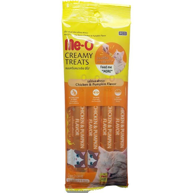 Picture of Me-O Creamy Treats Tavuk, Balkabaklı Kedi Ödül Maması 4x15 gr
