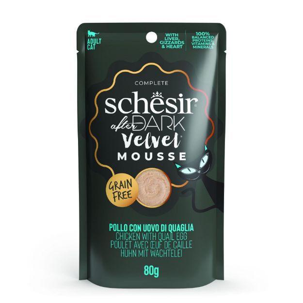 Picture of Schesir After Dark Tavuklu ve Bıldırcın Yumurtalı Kedi Pouch Maması 80gr