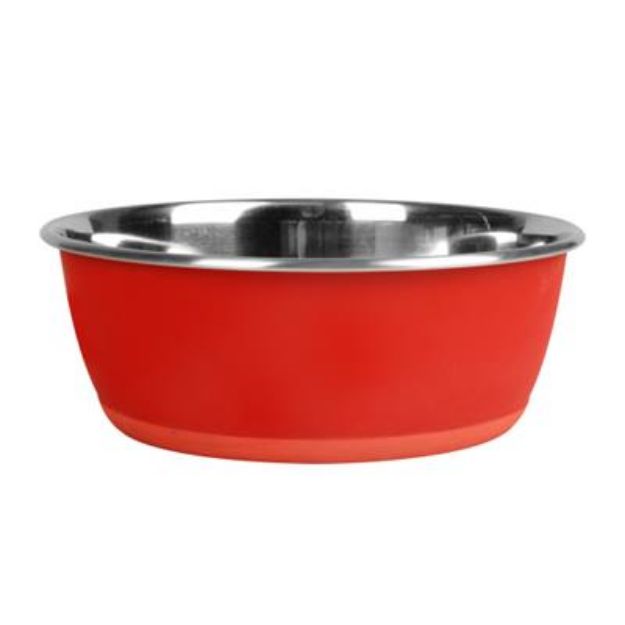 Picture of Flamingo Writable Paslanmaz Çelik Köpek Mama Kabı Kırmızı 13 Cm 500 Ml