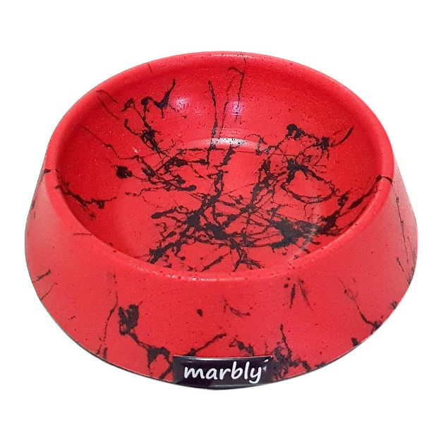 Picture of Marbly Black Red 080z mama ve su kabı
