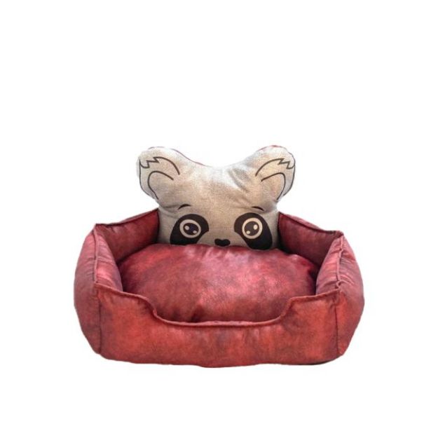 Natura Panda Kafalı Yatak Bordo resmi