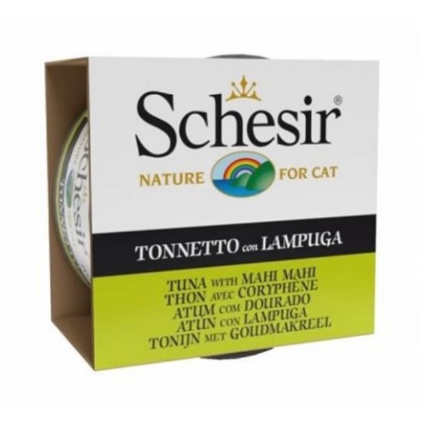 Picture of Schesir Ton Balığı ve Lambukalı (Mahi Mahi) Jöleli Kedi Konservesi 85 Gr