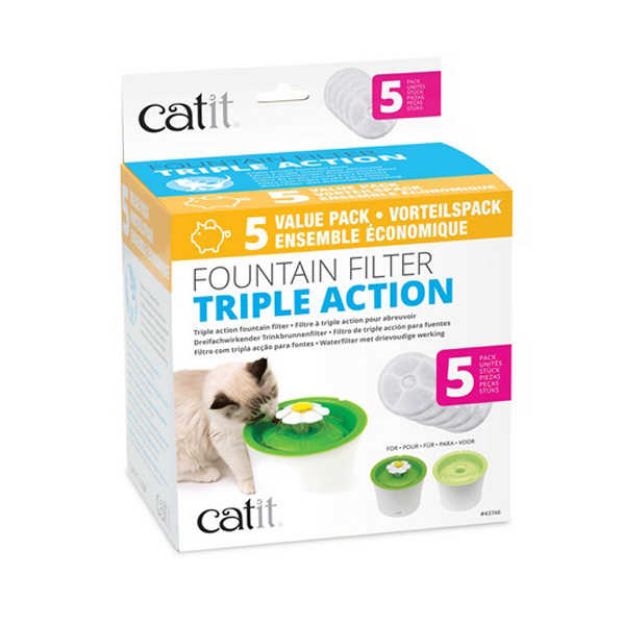 Picture of Catit 2.0 Otomatik Su Kabı Yedek Filtre Kartuşu Üçlü Etki 5'Li