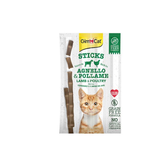 Picture of Gimcat Sticks Kuzu etli Tavuklu Tahılsız Kedi Ödül Çubukları 4'lü 20 gr