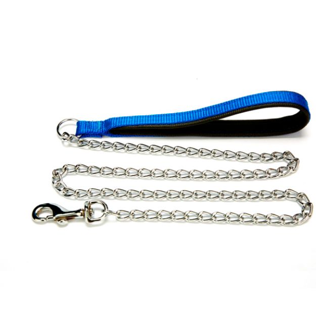 Picture of Doggie Comfort Dokuma Saplı Zincirli Köpek Gezdirme Mavi DZGT-25