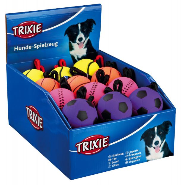 Trixie Köpek İpli Fosforlu Kauçuk Top, Ø6 Cm/30 Cm resmi