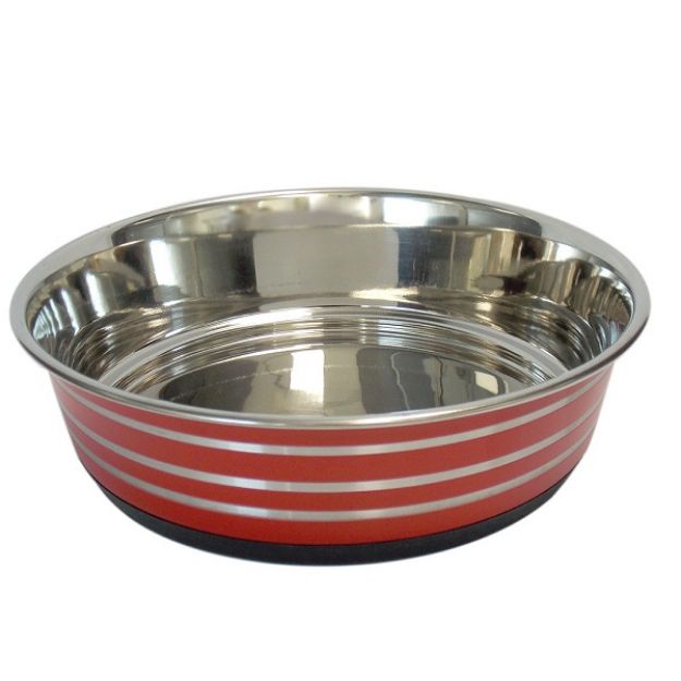 Picture of Tommy Renkli Kaymaz Tabanlı Çelik Kedi Köpek Mama Kabı 25 cm 2,5 lt