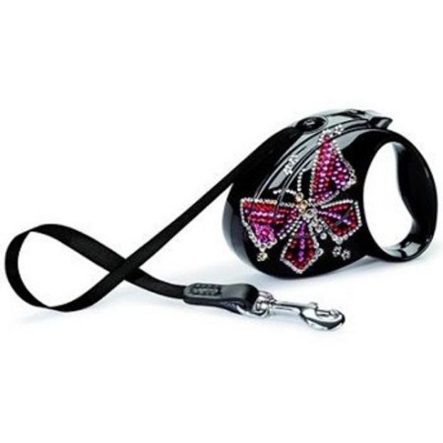 Picture of Flexi Swarovski Taşlı Otomatik Gezdirme Pembe Max 12 Kg 3mt