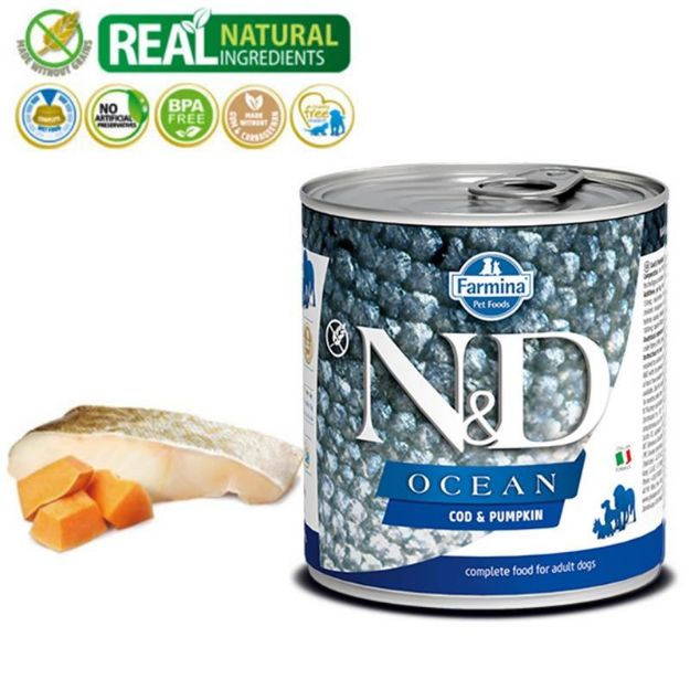 Picture of N&D Ocaen Köpekkonserve Morina Balığı & Balkabağı 285gr