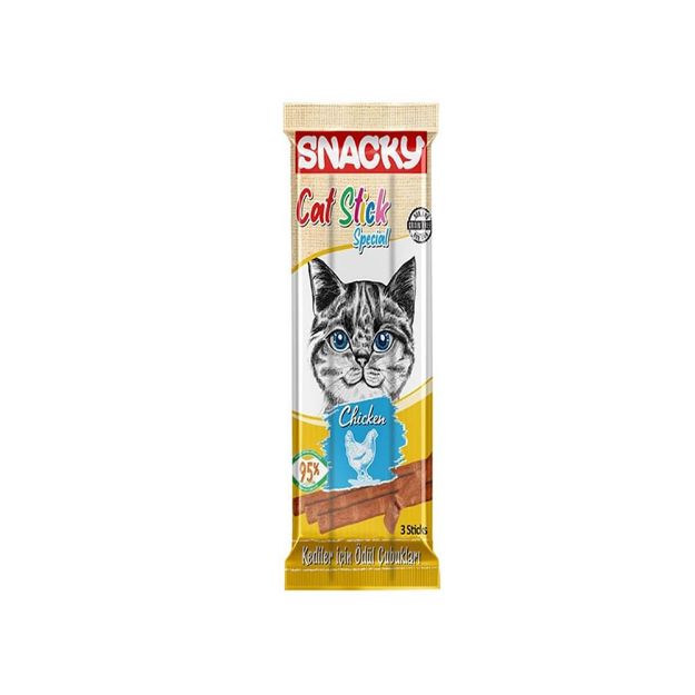 Picture of Snacky Cat Stick Special Tavuklu Tahılsız Kedi Ödül Çubuğu 15gr (3'lü)