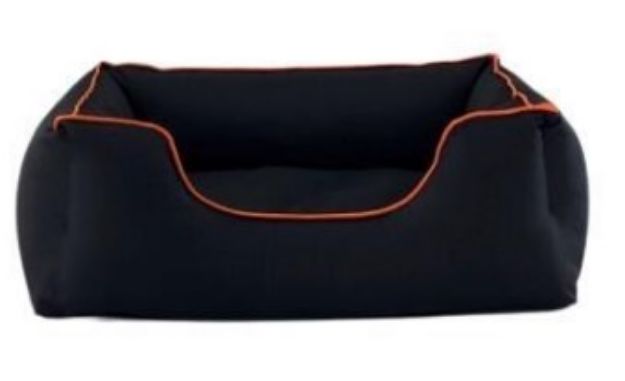 Pet Comfort Alpha Köpek Yatağı Siyah Turuncu Biye M 80x65cm resmi
