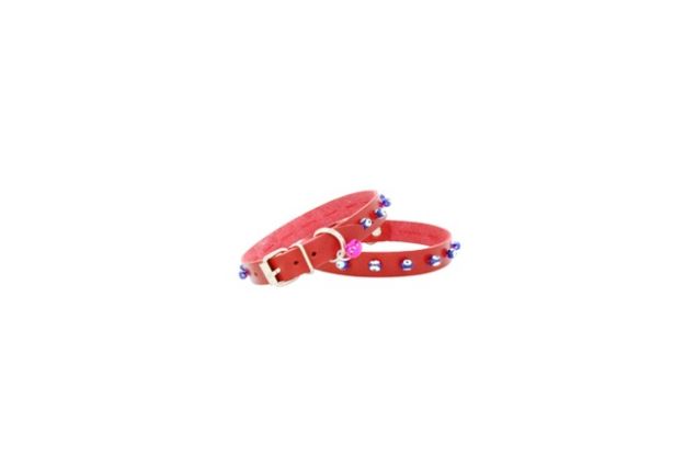 Doggie Boncuklu Kedi ve Yavru Köpek Boyun Tasması 1,5x32 cm BKT-18 resmi