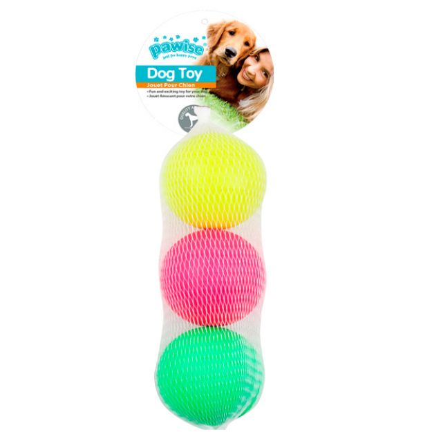 Picture of Pawise Üçlü Sünger Top Parlak Renk Köpek Oyuncağı
