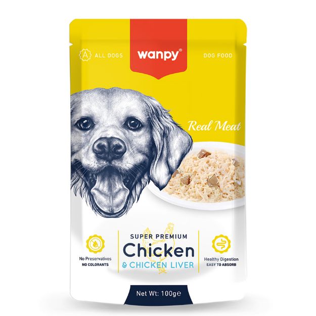 Picture of Wanpy  Pouch Tavuk&Ciğer Yetişkin Köpek Maması 100 G