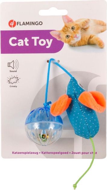 Picture of Flamingo Rio Fare + Top Kedi Oyuncağı 6,5cm
