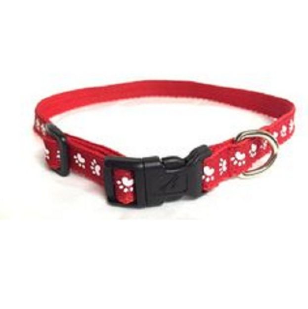 Picture of Flamingo Pati Desenli Köpek Boyun Tasması Kırmızı 40-55 cm