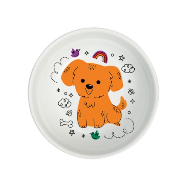 Picture of Natura Seramik Mama Kabı Dog Rainbow 400 ml 15 cm