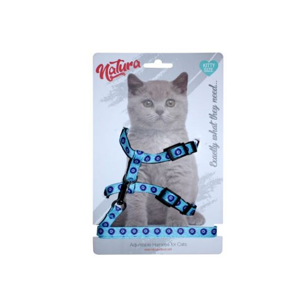 Natura Yavru Kedi Bel Tasması Nazar Boncuklu - Mavi resmi