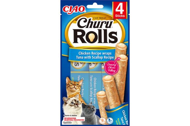 Picture of Ciao Churu Rolls Sticks Deniz Taraklı, Tavuk Sargılı ve Ton Balıklı Kedi Öd