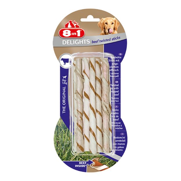 Picture of 8 in 1 Delight Biftekli Köpek Çiğneme Burgu Çubuk