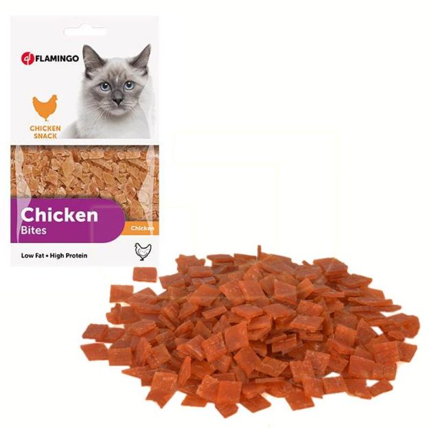 Picture of Flamingo Chick n Bites Tavuk Parçaları Kedi Ödülü 85 gr
