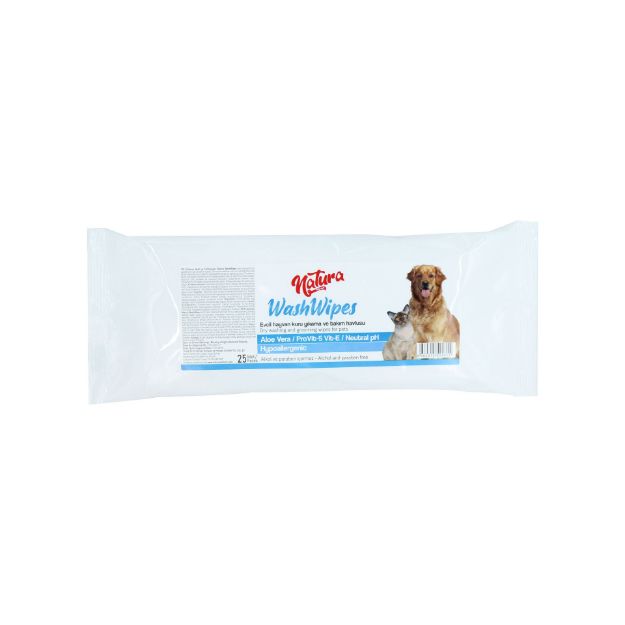 Natura WashWipes Evcil Hayvan Temizleme Havlusu 25'li resmi