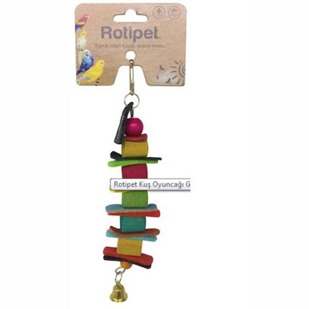 Picture of Rotipet Kuş Oyuncağı Gökkuşağı Derili