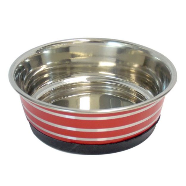 Picture of Tommy Renkli Kaymaz Tabanlı Çelik Kedi Köpek Mama Kabı 17 cm 1 lt