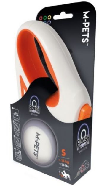Picture of M-Pets Flash Ledli Otomatik Gezdirme Şerit 3mt/Orange