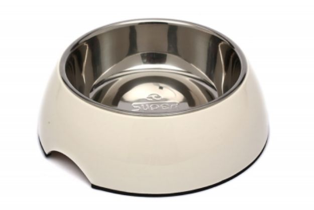 Picture of Super Design Melamin Çelik Kedi Köpek Mama Kabı Large Beyaz 1 lt