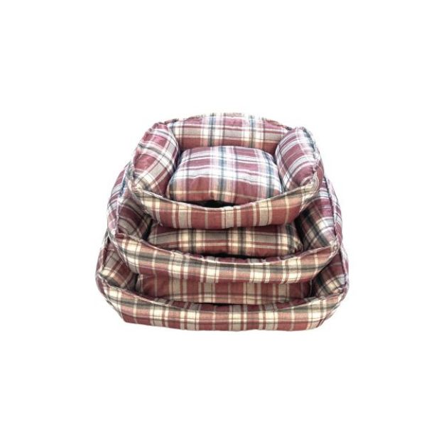 Natura 3'lü Set İç Mekan Yatak No:3 Bordo Gri Ekose resmi