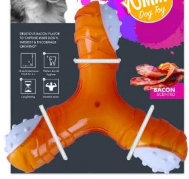 M-Pets Yummy Propeller Et Aromalı Kauçuk Köpek Oyuncağı resmi