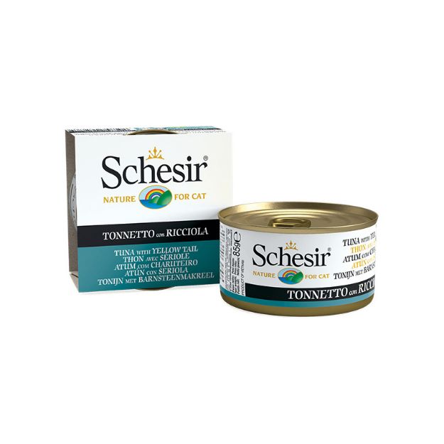 Picture of Schesir Ton Balığı ve Sarı Kuyruk Balıklı Jöleli Kedi Konservesi 85 Gr