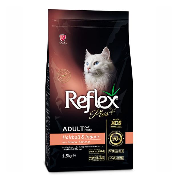 Picture of Reflex Plus Hairball Indoor Somonlu Tüy Yumağı Azaltıcı Kedi Maması 1,5 kg